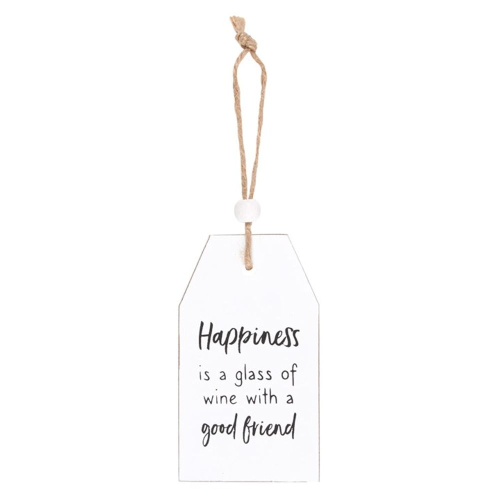 Happiness Is A Glass Of Wine Hanging Sentiment Sign - ScentiMelti  Happiness Is A Glass Of Wine Hanging Sentiment Sign