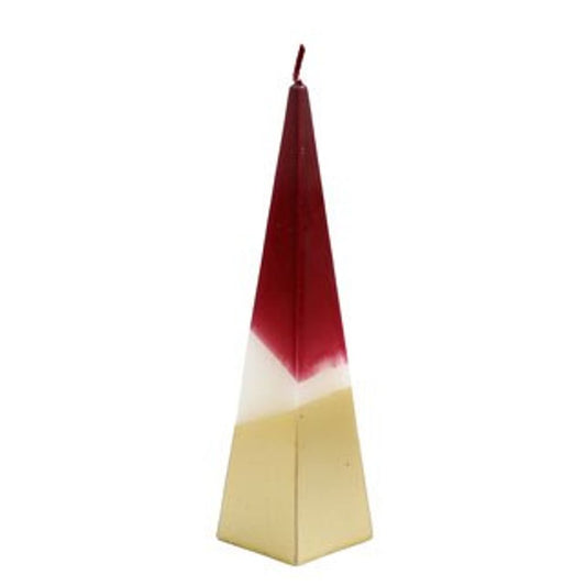 20cm Red and Gold Pyramid Candle