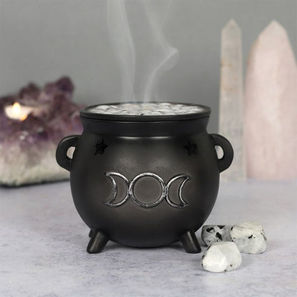 Triple Moon Cauldron Incense Cone Holder - ScentiMelti  Triple Moon Cauldron Incense Cone Holder