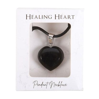 Black Obsidian Healing Crystal Heart Necklace - ScentiMelti  Black Obsidian Healing Crystal Heart Necklace