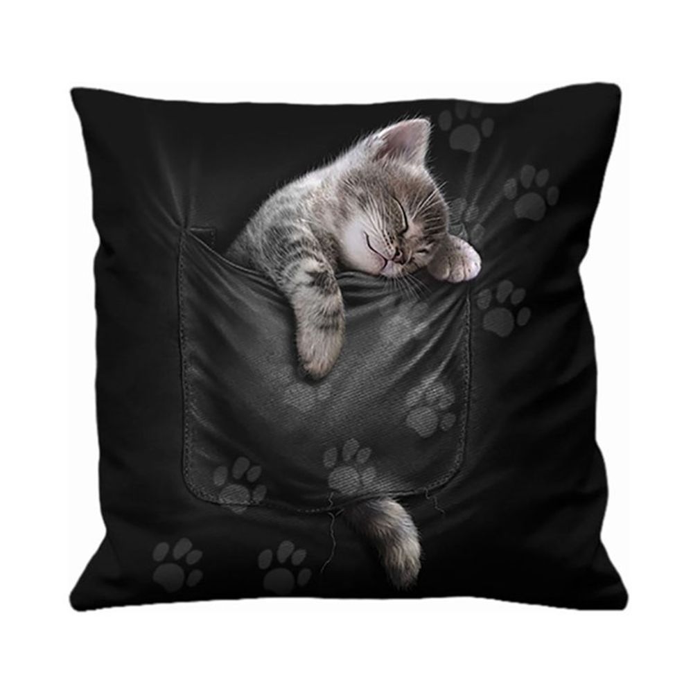 40cm Square Pocket Kitten Cushion by Spiral Direct - ScentiMelti Home Fragrance, Beauty & Gifts UK