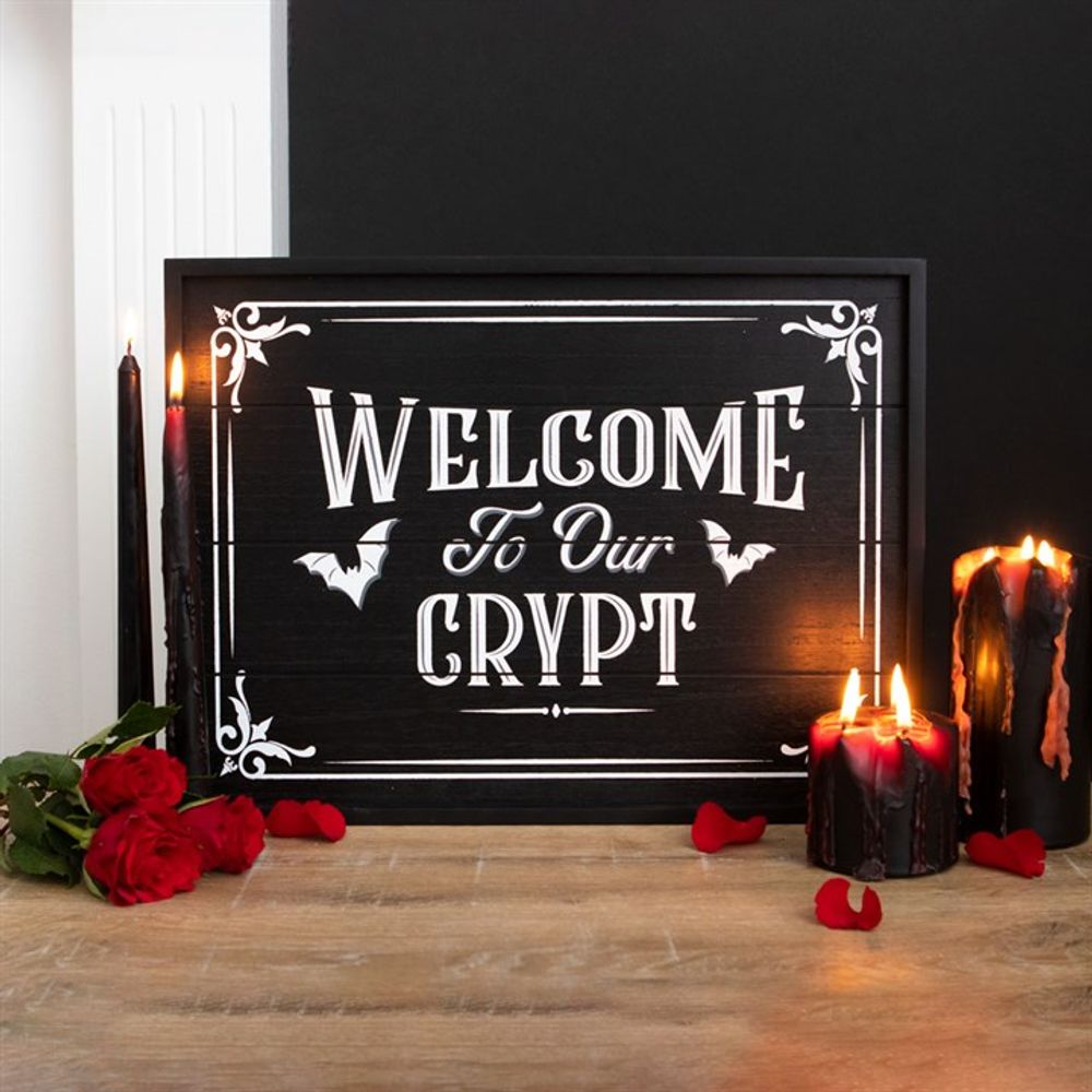 Welcome To Our Crypt Wall Plaque - ScentiMelti  Welcome To Our Crypt Wall Plaque