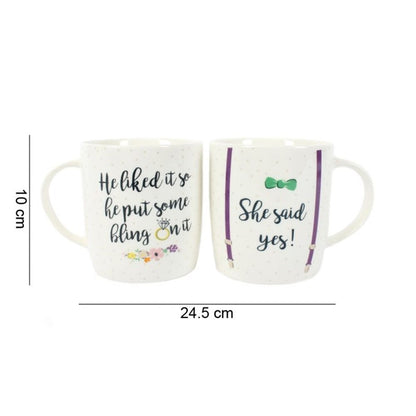 Set of 2 She Said Yes Mugs - ScentiMelti  Set of 2 She Said Yes Mugs