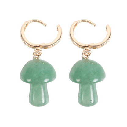 Aventurine Crystal Mushroom Earrings - ScentiMelti  Aventurine Crystal Mushroom Earrings