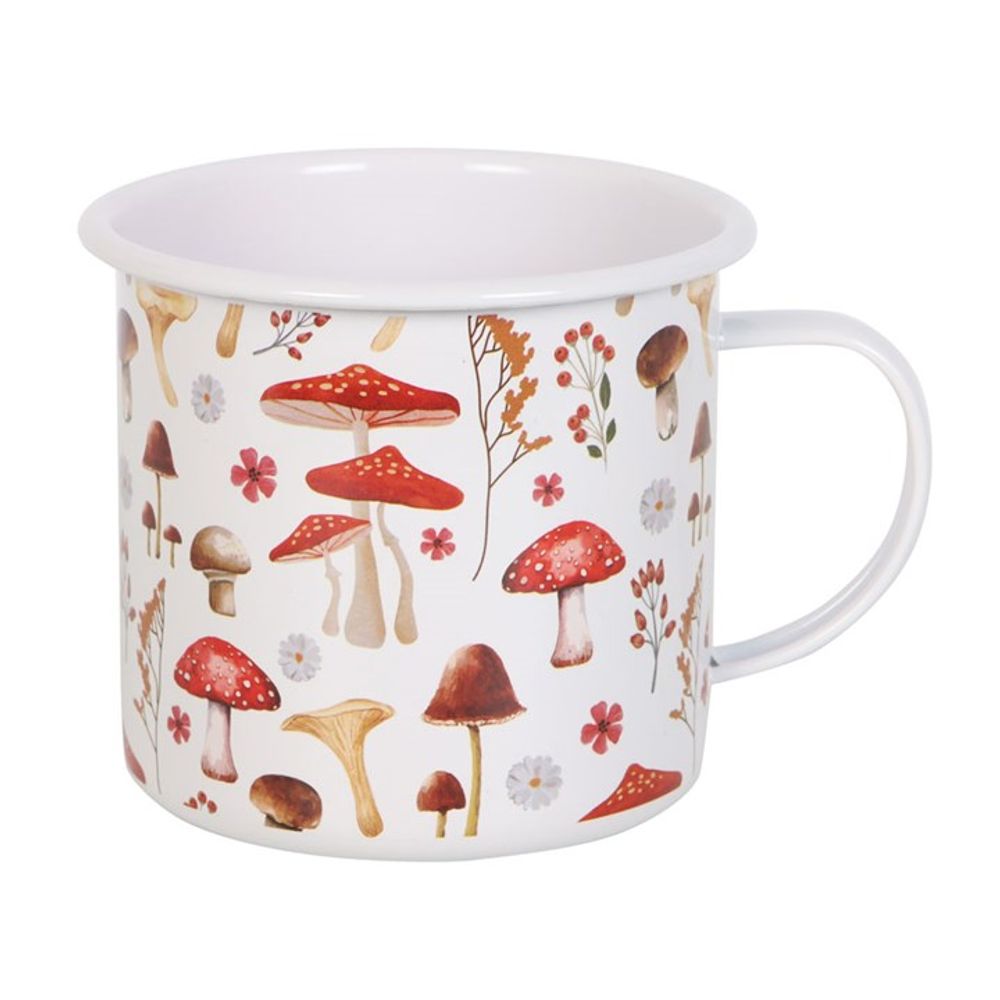 All Over Mushroom Print Enamel Mug - ScentiMelti  All Over Mushroom Print Enamel Mug