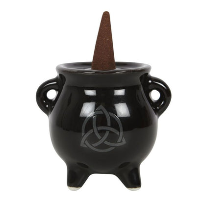 Triquetra Cauldron Ceramic Incense Holder - ScentiMelti  Triquetra Cauldron Ceramic Incense Holder