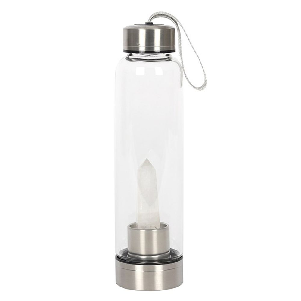 Clear Quartz Energising Glass Water Bottle - ScentiMelti  Clear Quartz Energising Glass Water Bottle