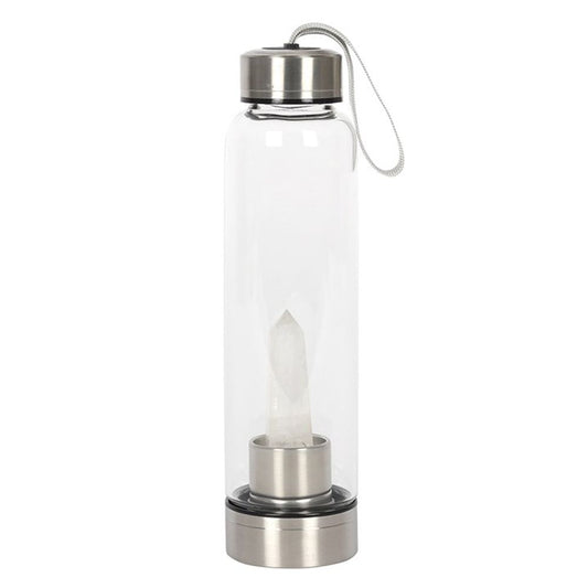 Clear Quartz Energising Glass Water Bottle - ScentiMelti  Clear Quartz Energising Glass Water Bottle