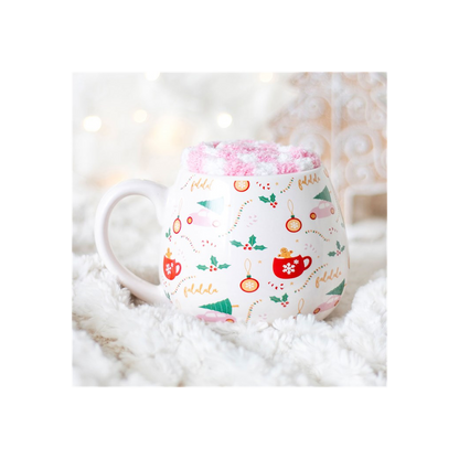 Sugarplum Fun Christmas Print Mug and Socks Set - ScentiMelti Home Fragrance, Beauty & Gifts UK