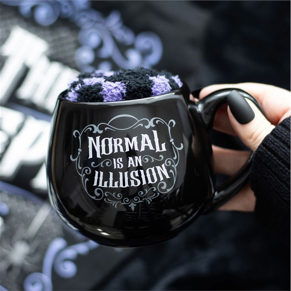 Normal is an Illusion Gothic Mug and Socks Set - ScentiMelti  Normal is an Illusion Gothic Mug and Socks Set