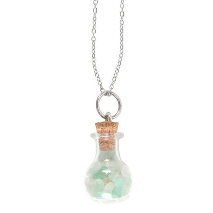 Luck Green Aventurine Crystal Chip Potion Bottle Necklace - ScentiMelti Home Fragrance, Beauty & Gifts UK