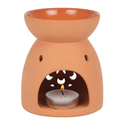 Floral Cutout Terracotta Effect Oil Burner - ScentiMelti  Floral Cutout Terracotta Effect Oil Burner