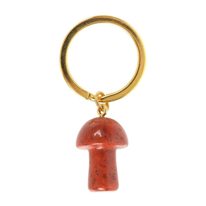 Red Jasper Crystal Mushroom Keyring - ScentiMelti  Red Jasper Crystal Mushroom Keyring