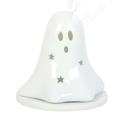 Ceramic Ghost Tealight and Incense Cone Holder - ScentiMelti  Ceramic Ghost Tealight and Incense Cone Holder