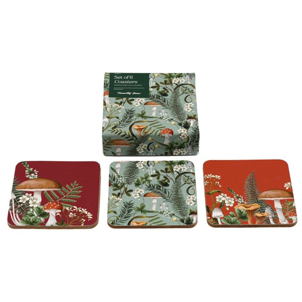 Set of 6 Forest Mushroom Coasters - ScentiMelti Home Fragrance, Beauty & Gifts UK