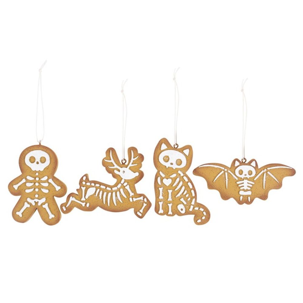 Set of 4 Creepy Skeleton Cookie Ornaments - ScentiMelti  Set of 4 Creepy Skeleton Cookie Ornaments