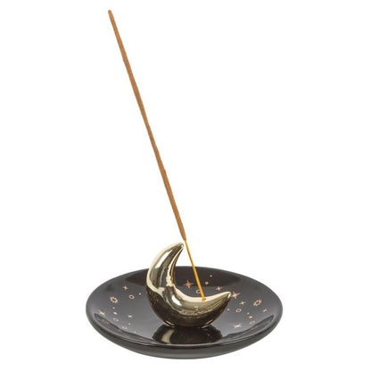 Gold Crescent Moon Incense Stick Holder - ScentiMelti  Gold Crescent Moon Incense Stick Holder