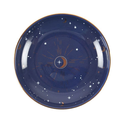 10.5cm Ceramic Blue Crescent Moon Trinket Dish - ScentiMelti Home Fragrance, Beauty & Gifts UK