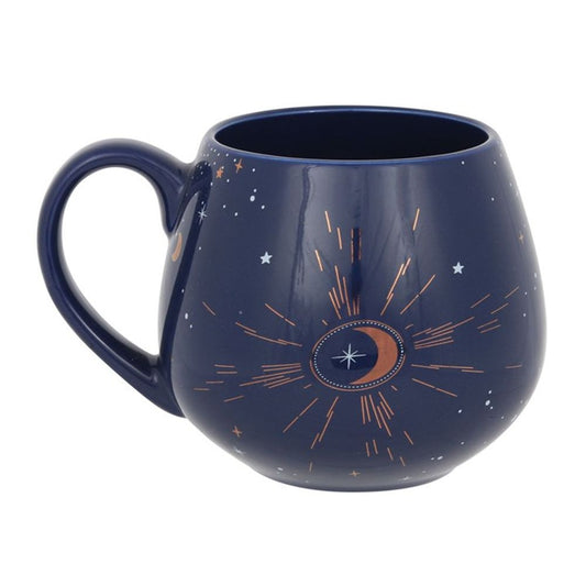 Blue Crescent Moon Rounded Mug - ScentiMelti  Blue Crescent Moon Rounded Mug