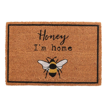 Natural Honey I’m Home Bee Doormat - ScentiMelti Home Fragrance, Beauty & Gifts UK