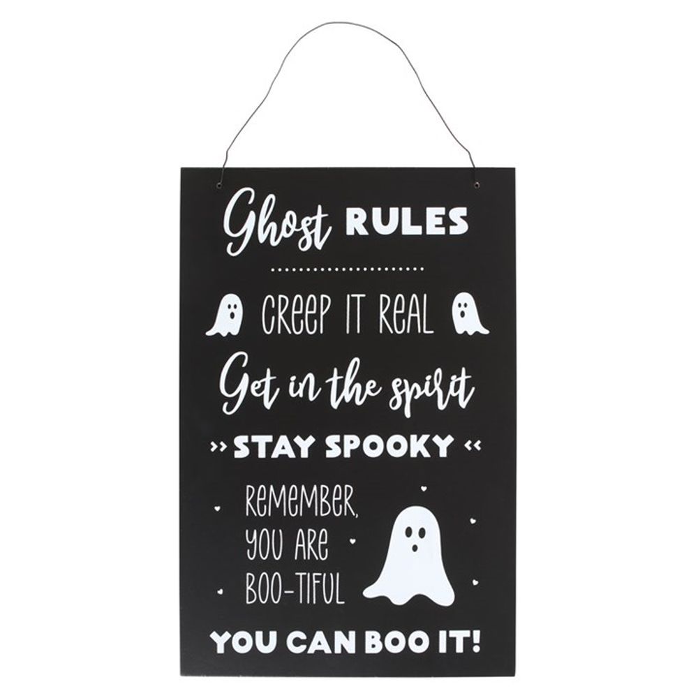 30cm Ghost Rules Hanging Sign - ScentiMelti  30cm Ghost Rules Hanging Sign