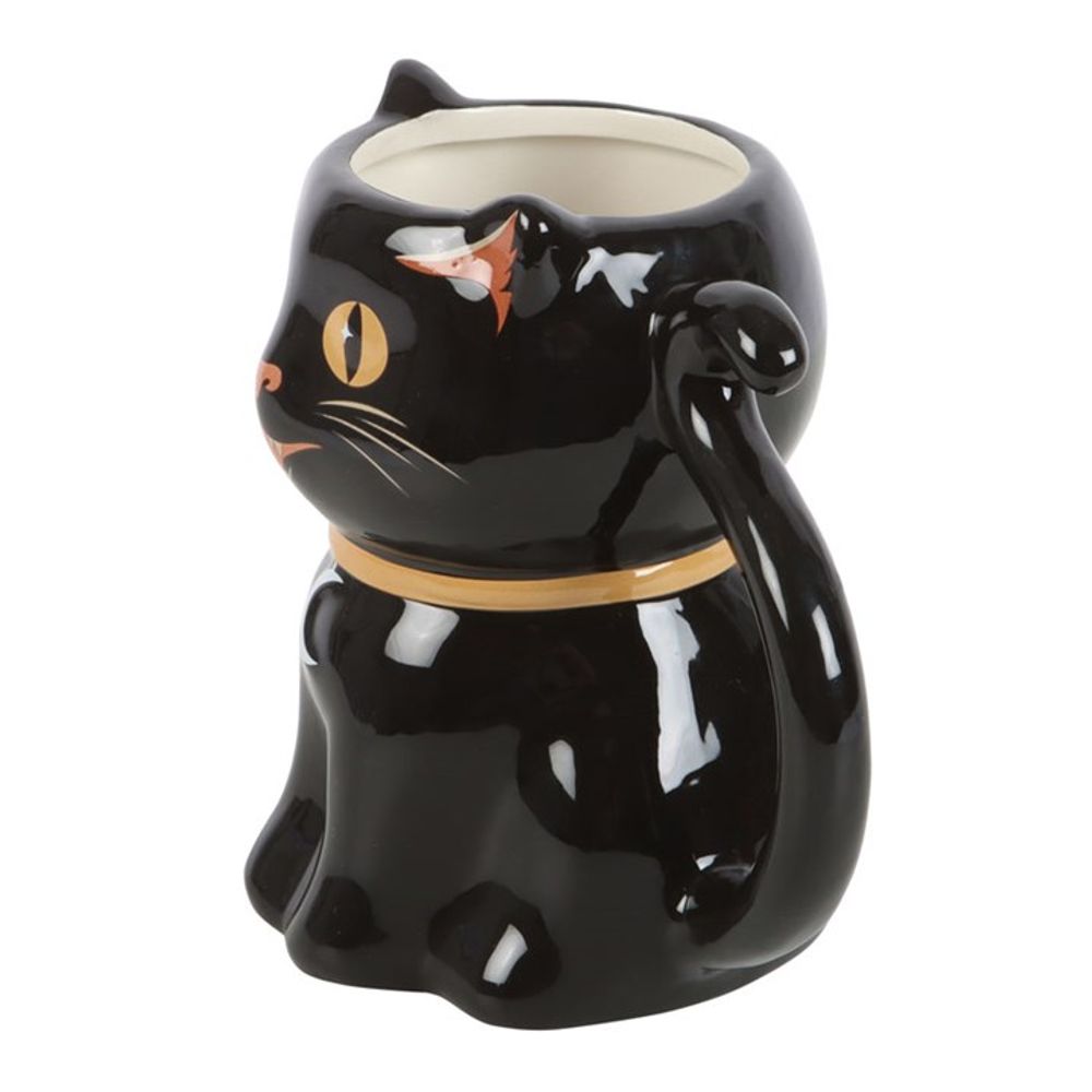 Spooky Black Cat Shaped Mug - ScentiMelti  Spooky Black Cat Shaped Mug