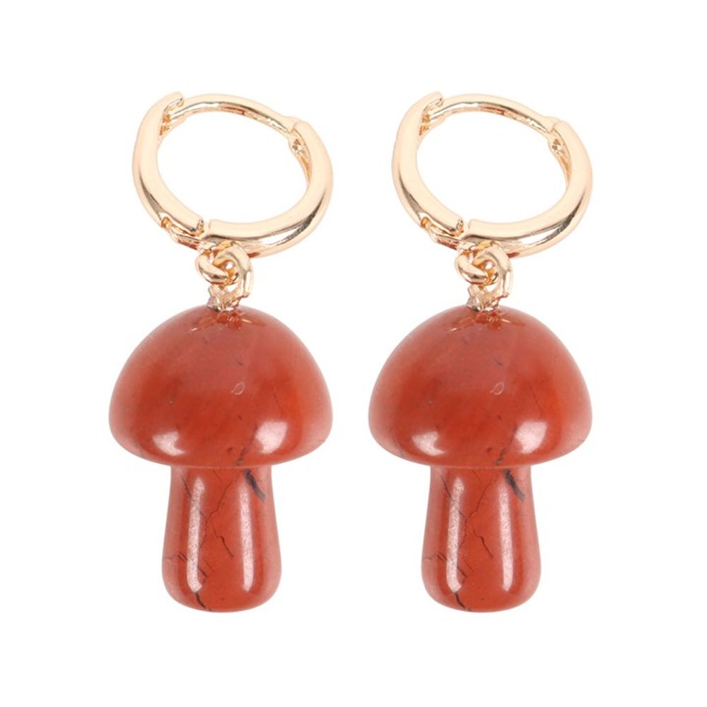 Red Jasper Crystal Mushroom Earrings - ScentiMelti  Red Jasper Crystal Mushroom Earrings