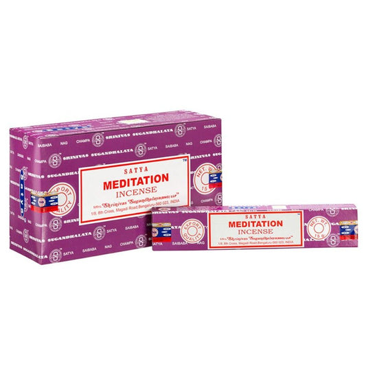 Set of 12 Packets of Meditation Incense Sticks by Satya - ScentiMelti  Set of 12 Packets of Meditation Incense Sticks by Satya