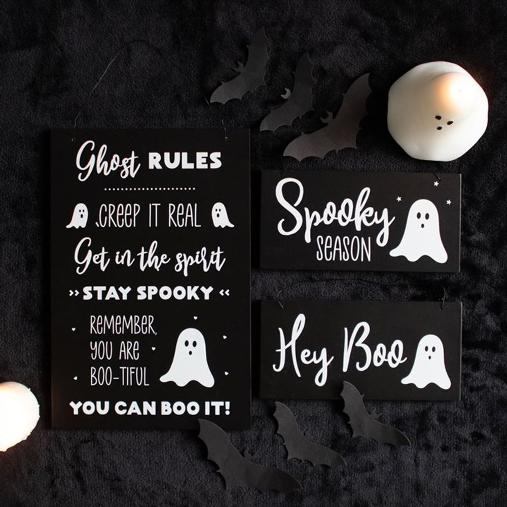 30cm Ghost Rules Hanging Sign - ScentiMelti  30cm Ghost Rules Hanging Sign