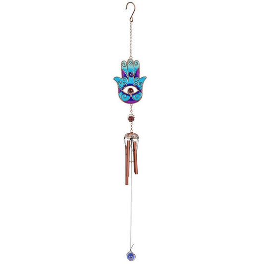 Blue Hand of Hamsa Windchime - ScentiMelti  Blue Hand of Hamsa Windchime