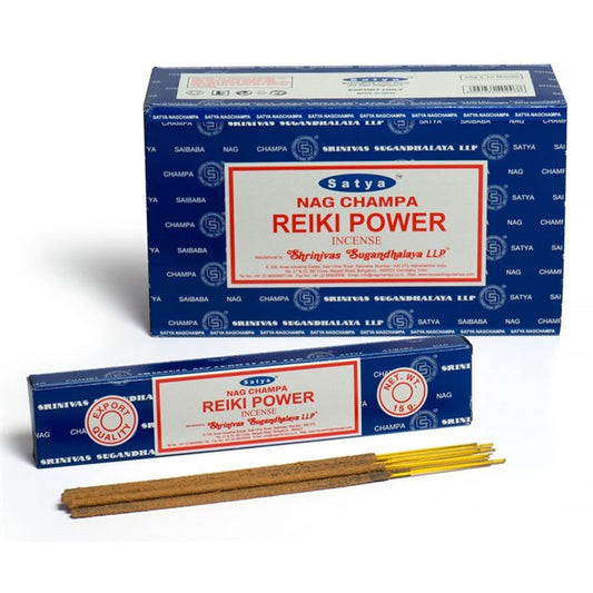 Set of 12 Packets of Reiki Power Incense Sticks by Satya - ScentiMelti  Set of 12 Packets of Reiki Power Incense Sticks by Satya