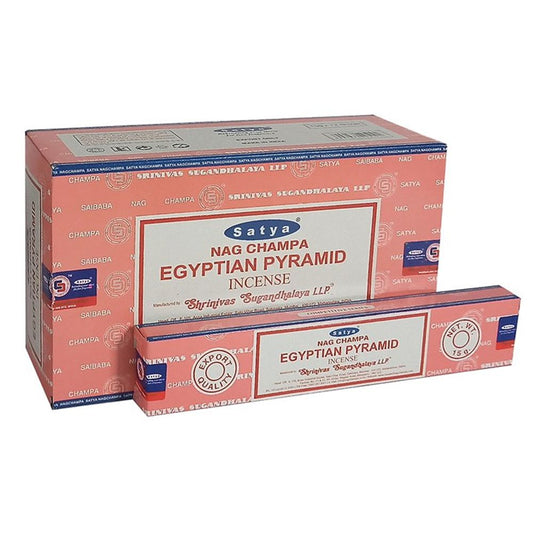 Set of 12 Packets of Egyptian Pyramid Incense Sticks by Satya