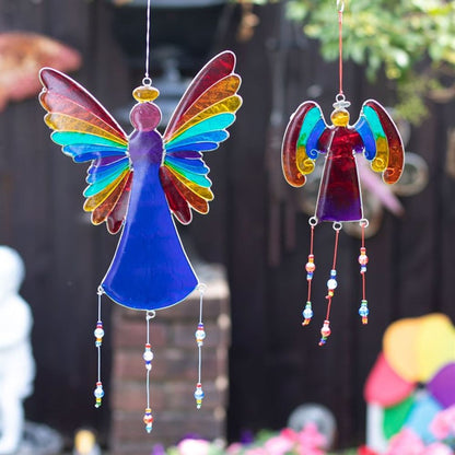 38cm Rainbow Angel Suncatcher - ScentiMelti  38cm Rainbow Angel Suncatcher