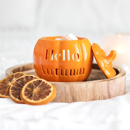 Hello Autumn Pumpkin Oil Burner - ScentiMelti  Hello Autumn Pumpkin Oil Burner