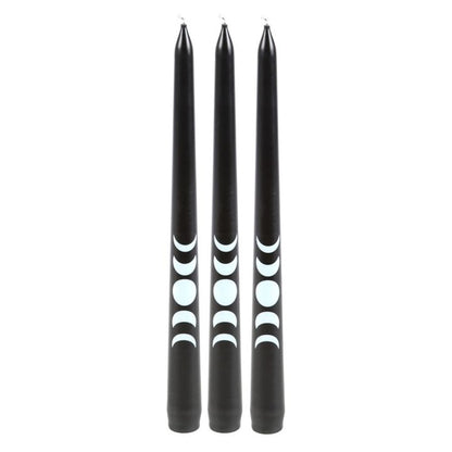 Set of 3 Black Magic Moon Phase Taper Candles - ScentiMelti  Set of 3 Black Magic Moon Phase Taper Candles