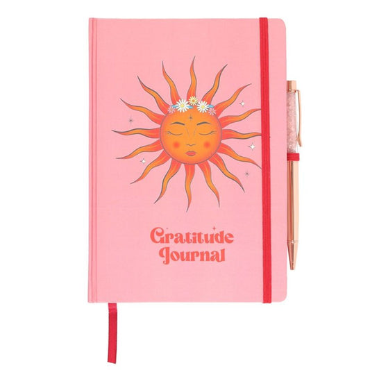 The Sun Gratitude Journal with Rose Quartz Pen - ScentiMelti  The Sun Gratitude Journal with Rose Quartz Pen