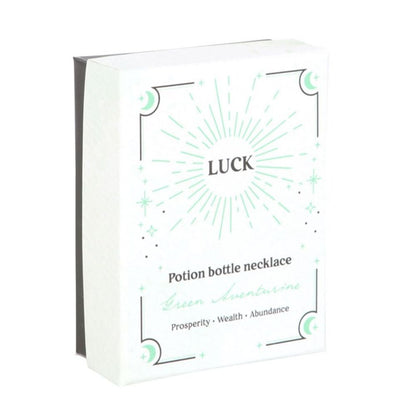 Luck Green Aventurine Crystal Chip Potion Bottle Necklace - ScentiMelti Home Fragrance, Beauty & Gifts UK