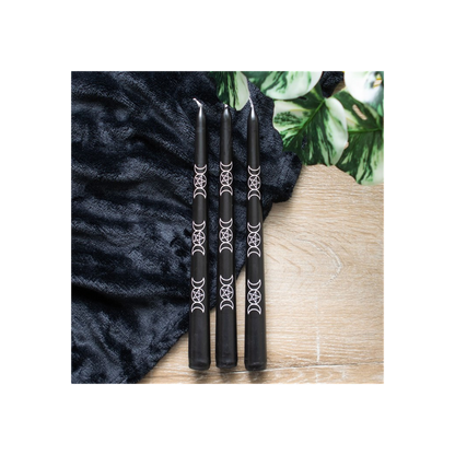 Set of 3 Black Magic Triple Moon Taper Candles - ScentiMelti  Set of 3 Black Magic Triple Moon Taper Candles