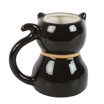 Spooky Black Cat Shaped Mug - ScentiMelti  Spooky Black Cat Shaped Mug