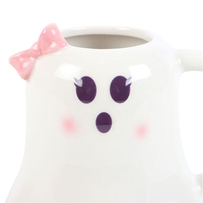 Miss Boo Ghost Shaped Mug with Bow - ScentiMelti  Miss Boo Ghost Shaped Mug with Bow