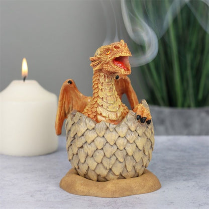 Yellow Hatching Dragon Incense Cone Burner - ScentiMelti  Yellow Hatching Dragon Incense Cone Burner