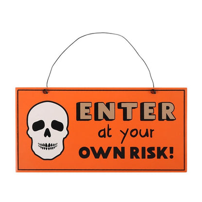 Skull Enter Hanging Sign - ScentiMelti Home Fragrance, Beauty & Gifts UK