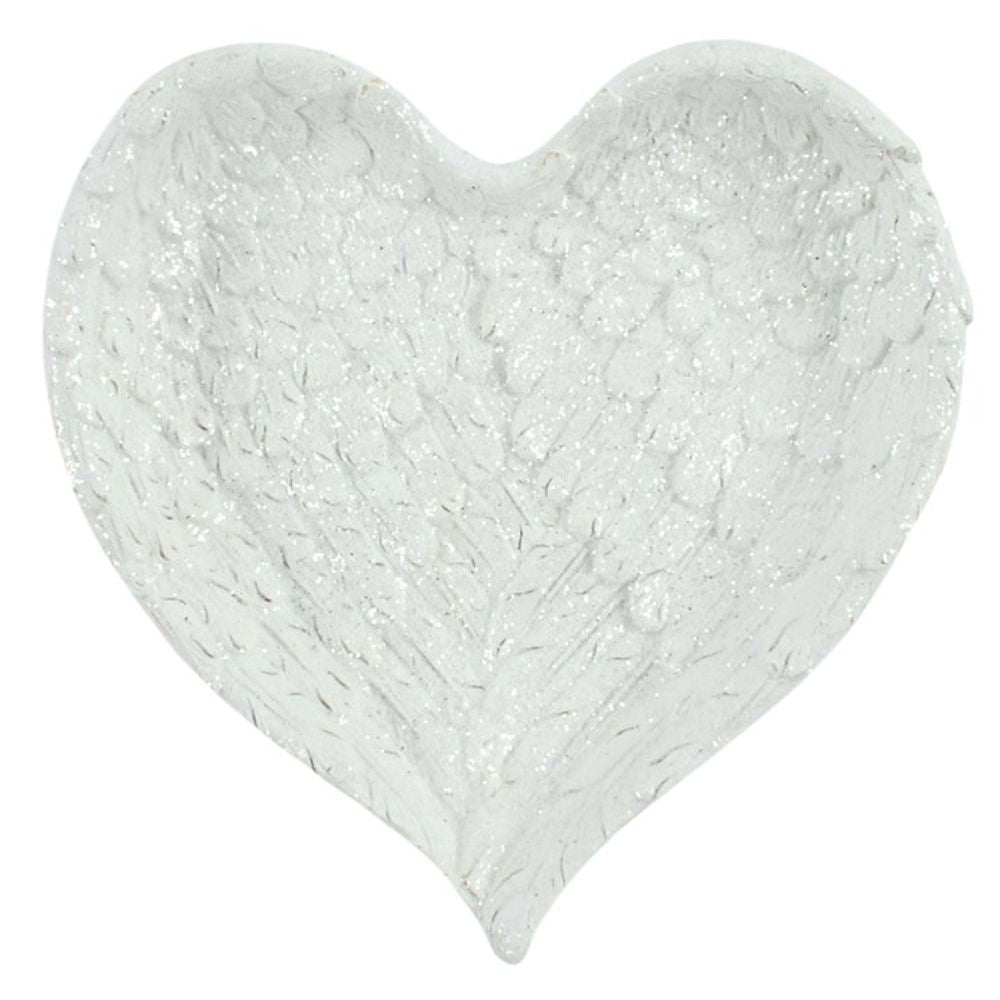 Glitter Heart Shaped Angel Wing Trinket Dish - ScentiMelti  Glitter Heart Shaped Angel Wing Trinket Dish