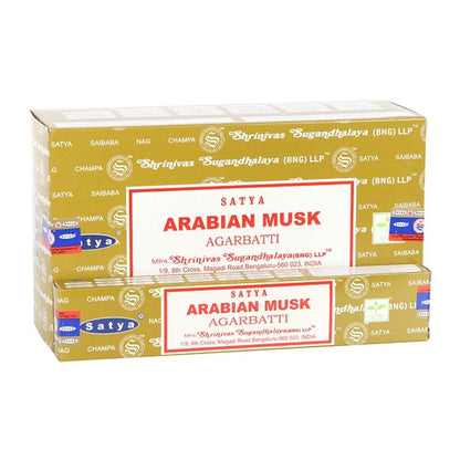 12 Packs of Arabian Musk Incense Sticks by Satya - ScentiMelti  12 Packs of Arabian Musk Incense Sticks by Satya