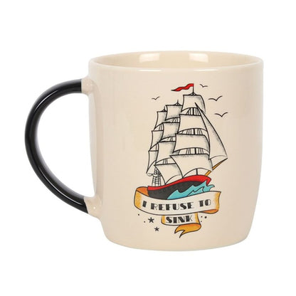 I Refuse To Sink Tattoo Ship Mug - ScentiMelti Home Fragrance, Beauty & Gifts UK