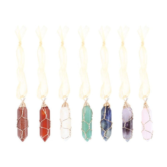 Set of 7 Hanging Crystal Tree Decorations - ScentiMelti  Set of 7 Hanging Crystal Tree Decorations