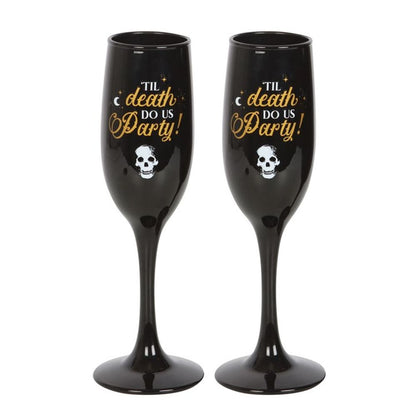 Til Death Do Us Party Champagne Flute Set - ScentiMelti  Til Death Do Us Party Champagne Flute Set