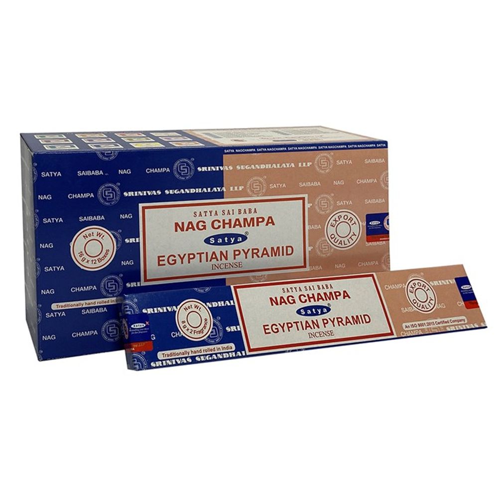 Set of 12 Packets of Combo Satya Incense - Nag Champa Egyptian Pyramid - ScentiMelti  Set of 12 Packets of Combo Satya Incense - Nag Champa Egyptian Pyramid