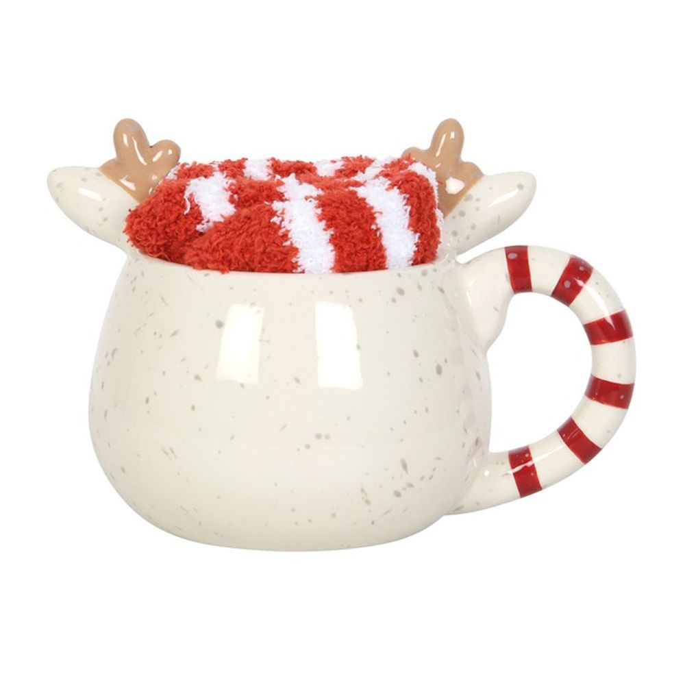 Rudolph Reindeer Mug and Socks Set - ScentiMelti  Rudolph Reindeer Mug and Socks Set