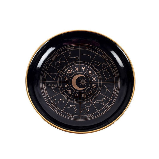 Black Astrology Wheel Trinket Dish - ScentiMelti  Black Astrology Wheel Trinket Dish